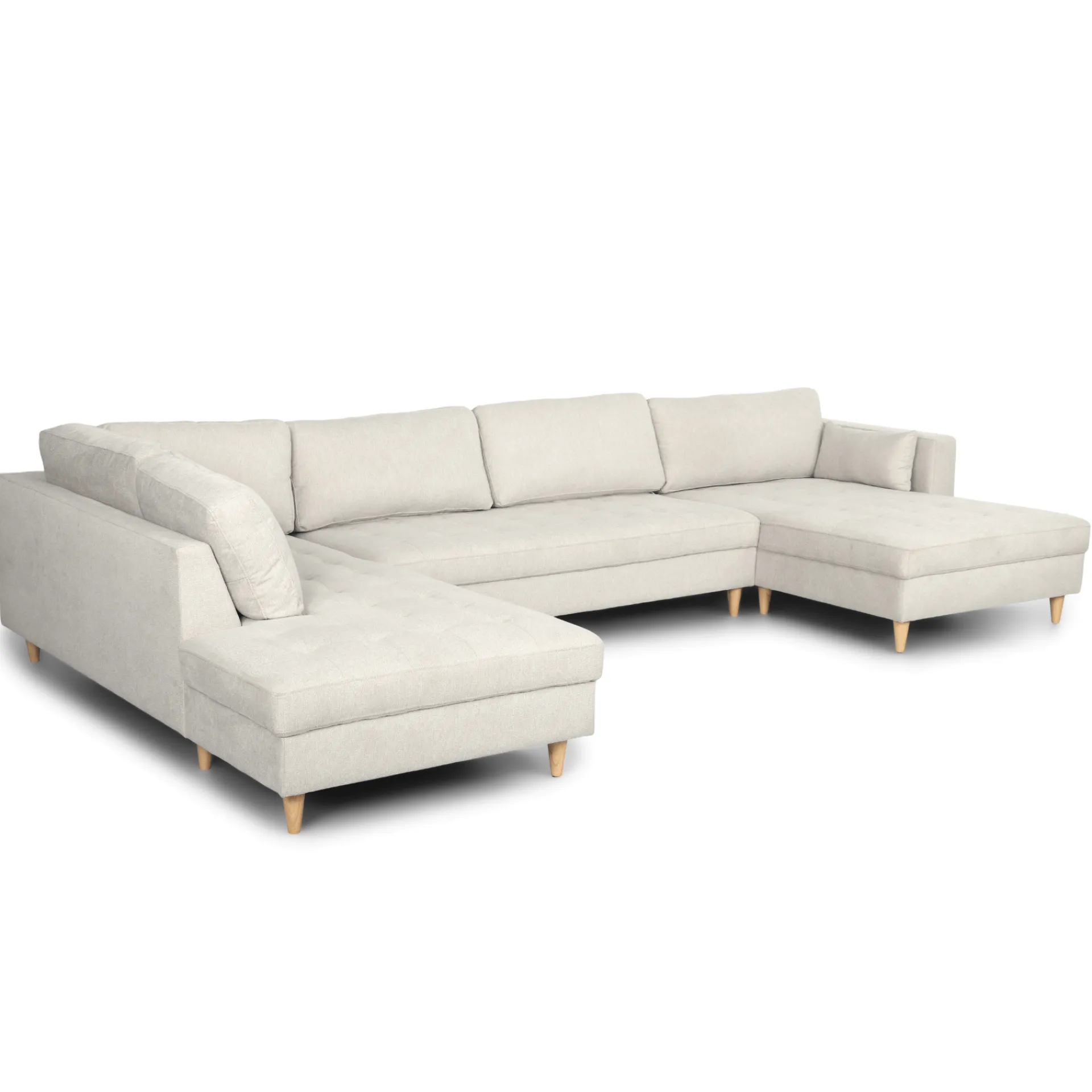 Hot Nimara Brandy - højrevendt u-sofa i beige med chaiselong - L: 366 x D: 211 x H: 80 cm