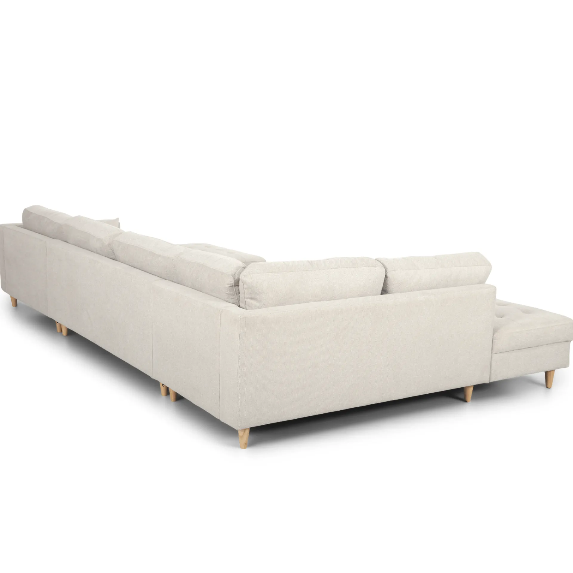 Hot Nimara Brandy - højrevendt u-sofa i beige med chaiselong - L: 366 x D: 211 x H: 80 cm