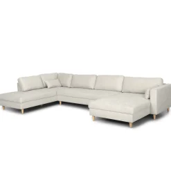 Hot Nimara Brandy - højrevendt u-sofa i beige med chaiselong - L: 366 x D: 211 x H: 80 cm