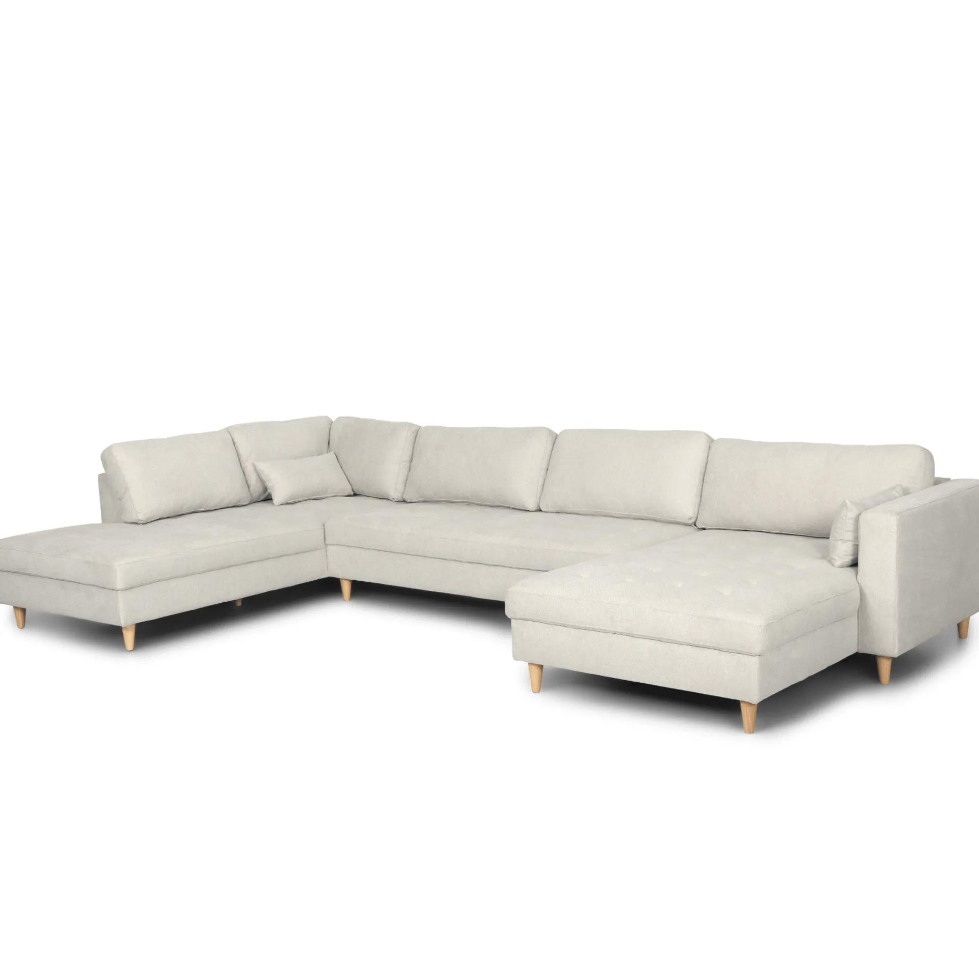 Hot Nimara Brandy - højrevendt u-sofa i beige med chaiselong - L: 366 x D: 211 x H: 80 cm