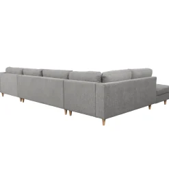 Outlet Nimara Brandy - højrevendt u-sofa i grå med chaiselong - L: 366 x D: 211 x H: 80 cm
