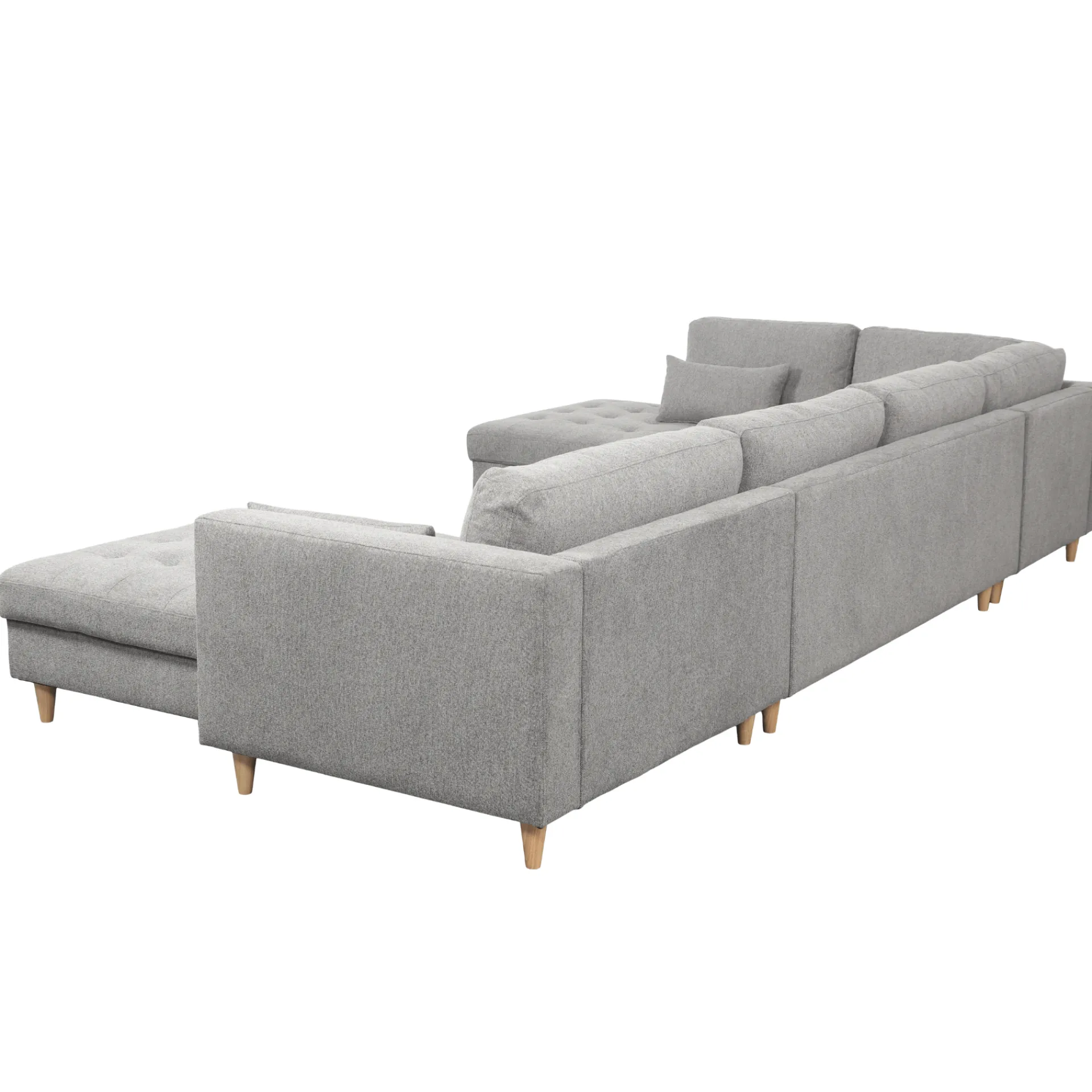 Outlet Nimara Brandy - højrevendt u-sofa i grå med chaiselong - L: 366 x D: 211 x H: 80 cm