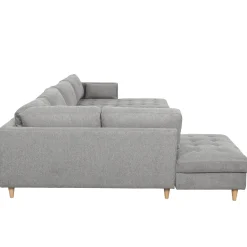 Outlet Nimara Brandy - højrevendt u-sofa i grå med chaiselong - L: 366 x D: 211 x H: 80 cm