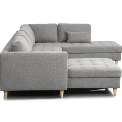 Best Nimara Brandy - venstrevendt u-sofa i grå med chaiselong -  L: 366 x D: 211 x H: 80 cm