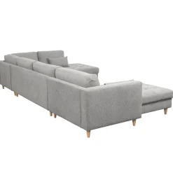 Best Nimara Brandy - venstrevendt u-sofa i grå med chaiselong -  L: 366 x D: 211 x H: 80 cm
