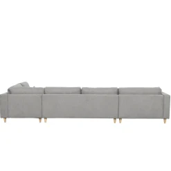 Best Nimara Brandy - venstrevendt u-sofa i grå med chaiselong -  L: 366 x D: 211 x H: 80 cm