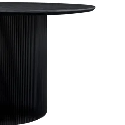 Discount Nimara Carisma rundt lamel spisebord - sort med søjleben - Ø120 cm