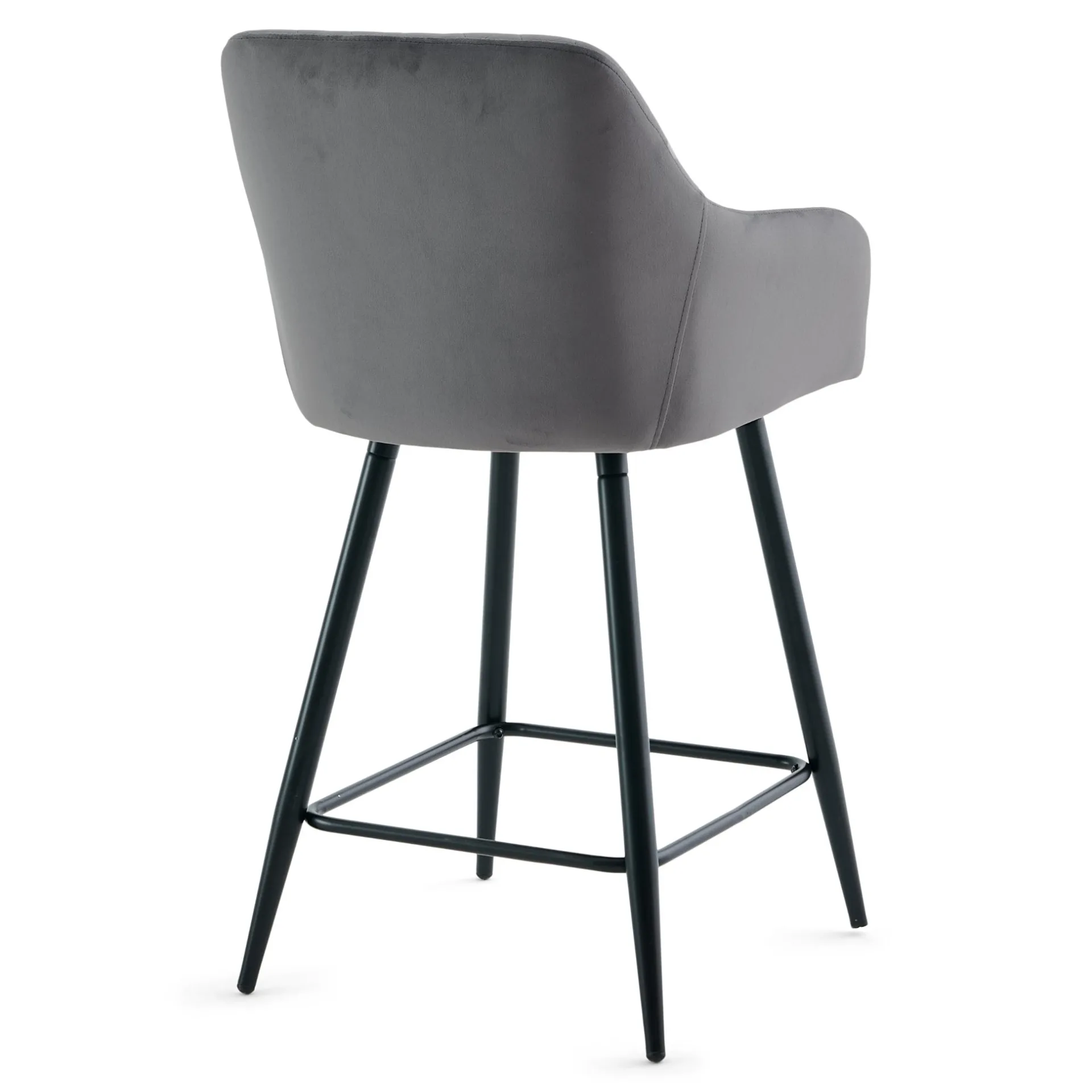 Hot Nimara Carlo - barstol grå velour med armlæn 65 cm