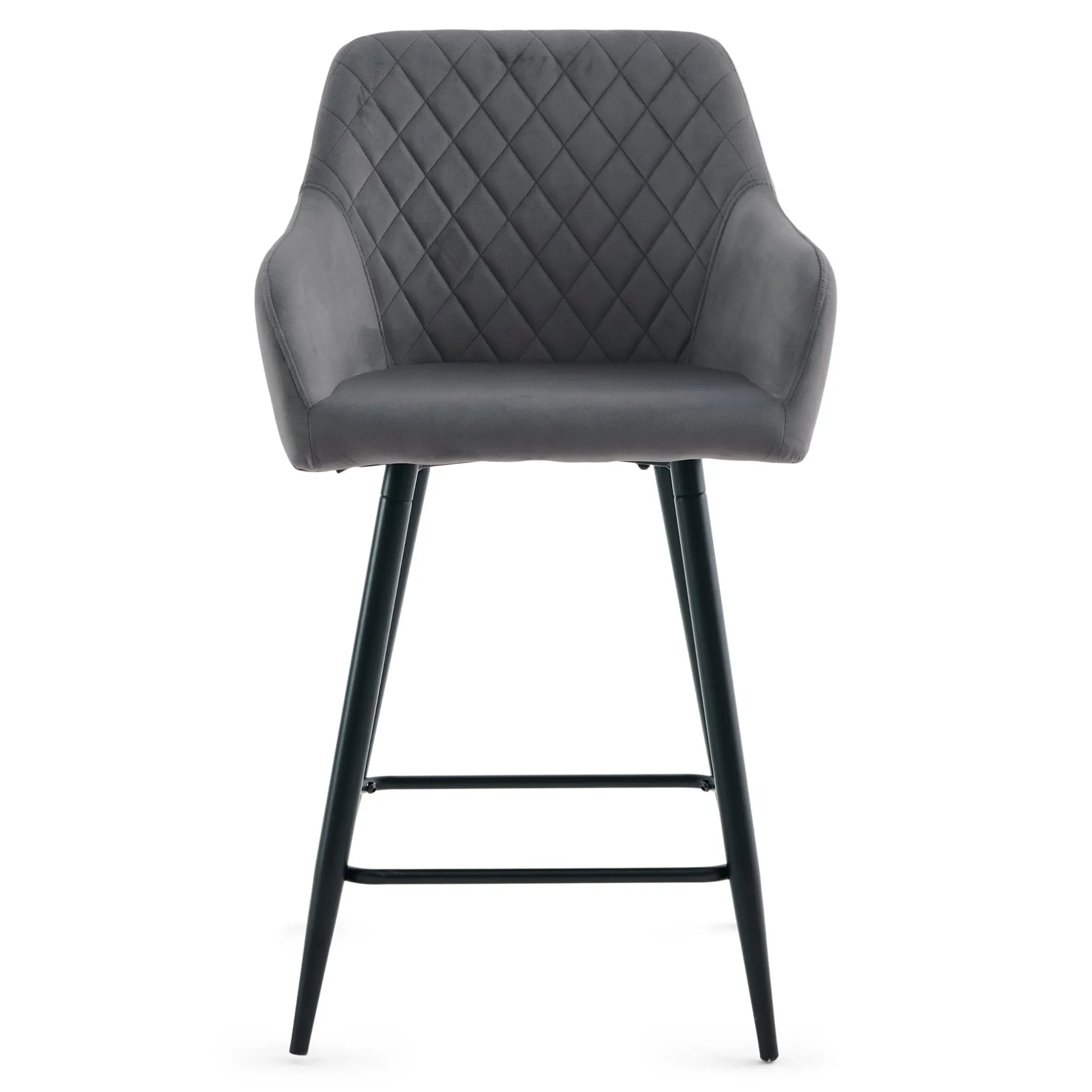 Hot Nimara Carlo - barstol grå velour med armlæn 65 cm