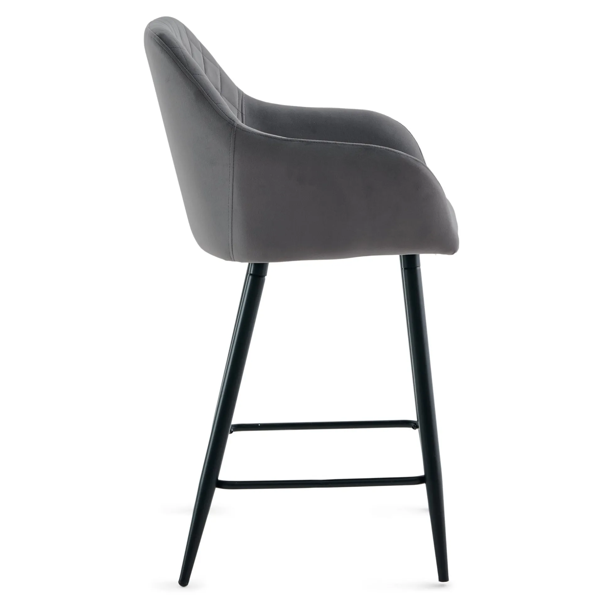 Hot Nimara Carlo - barstol grå velour med armlæn 65 cm