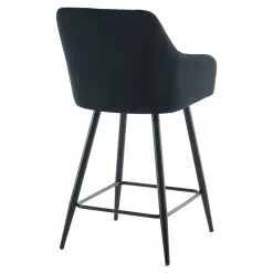 New Nimara Carlo - barstol sort velour med armlæn 65 cm