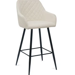 Discount Nimara Carlo barstol - hvidt boucle med armlæn 65 cm