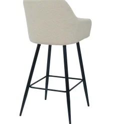Discount Nimara Carlo barstol - hvidt boucle med armlæn 65 cm