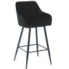 Nimara Carlo barstol - sort velour med armlæn 65 cm