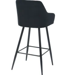 Nimara Carlo barstol - sort velour med armlæn 65 cm