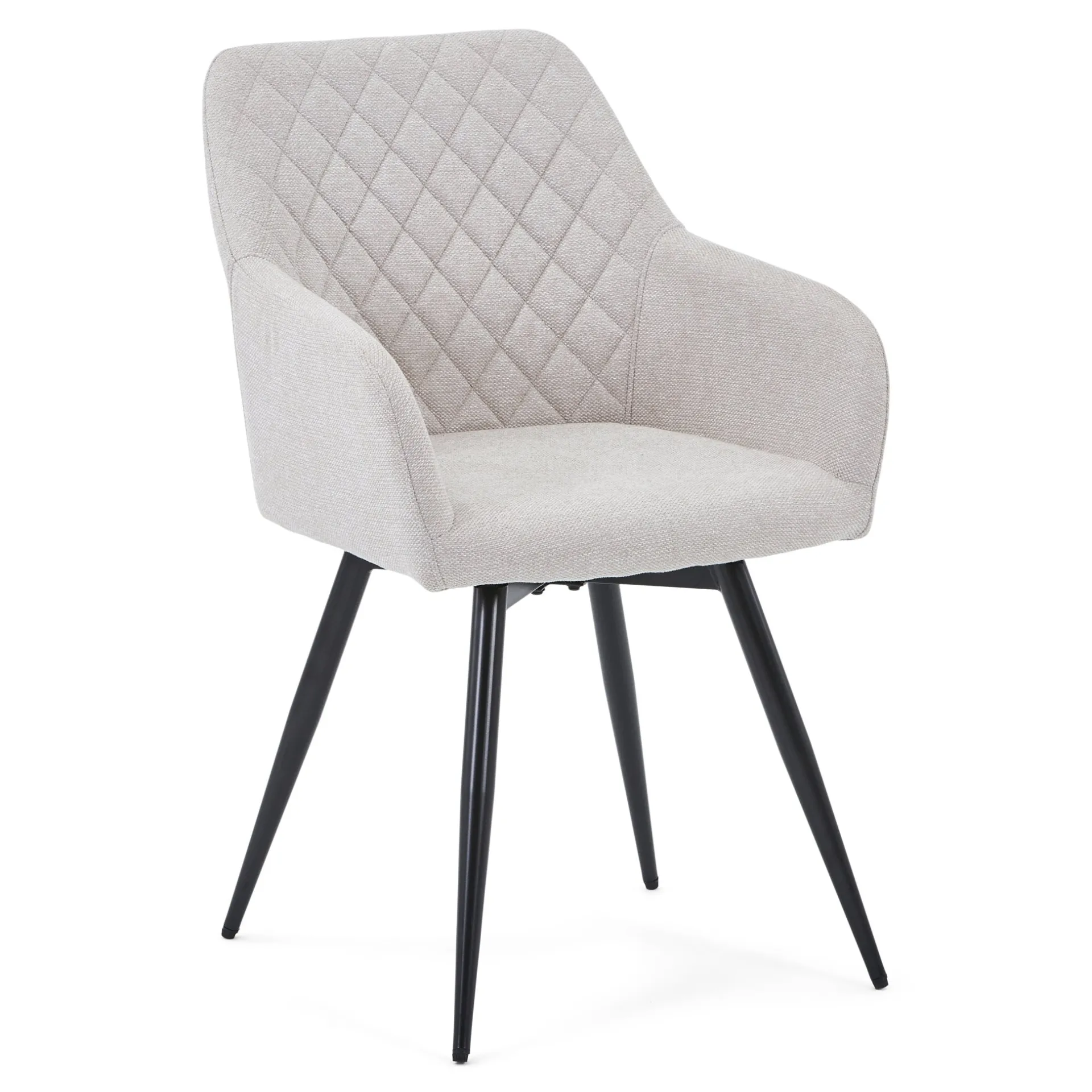 Outlet Nimara Carlo spisebordsstol - Beige polstret med drejefunktion 360 grader