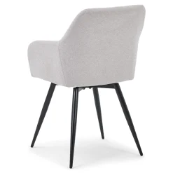 Outlet Nimara Carlo spisebordsstol - Beige polstret med drejefunktion 360 grader