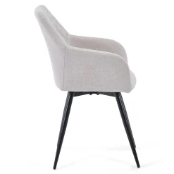 Outlet Nimara Carlo spisebordsstol - Beige polstret med drejefunktion 360 grader