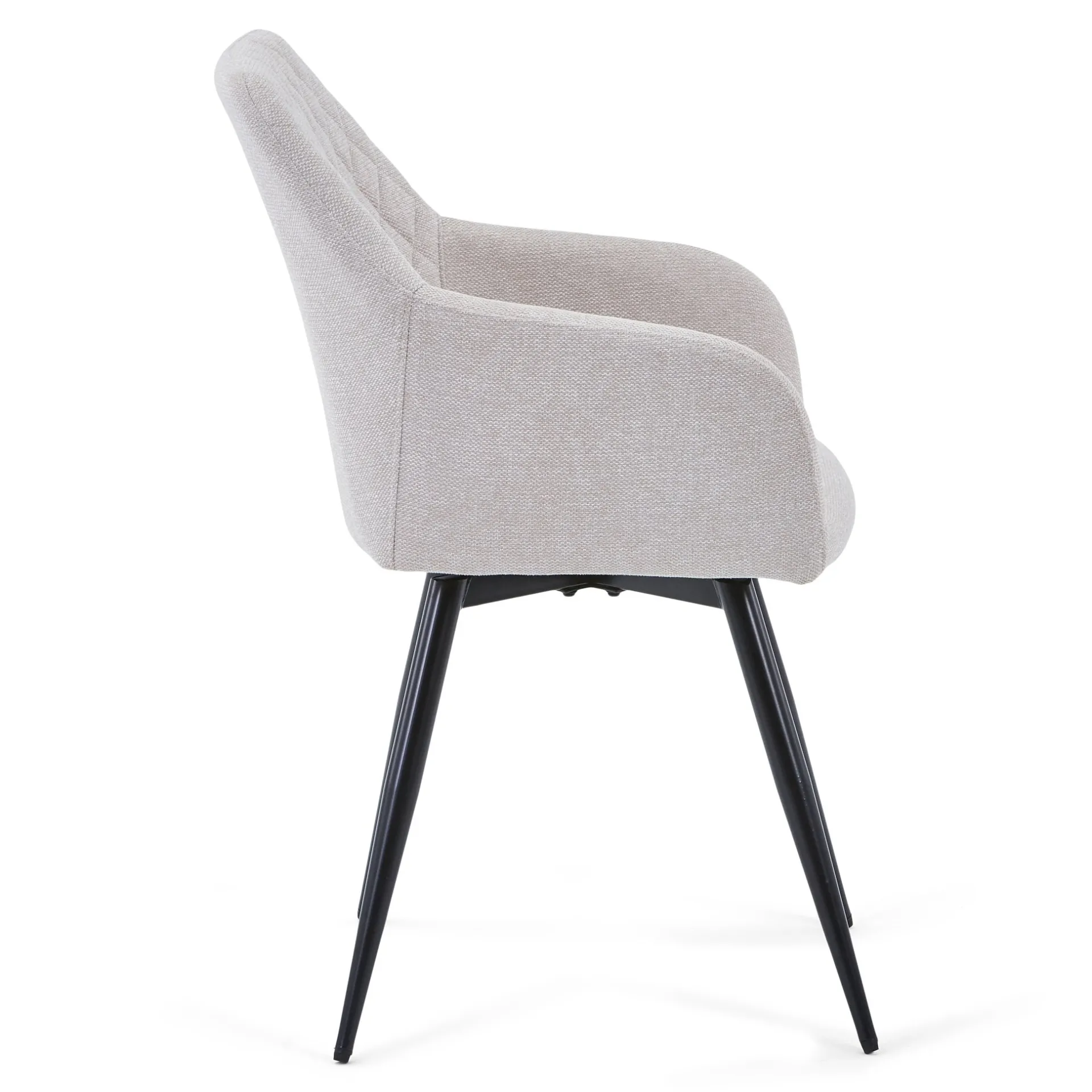 Outlet Nimara Carlo spisebordsstol - Beige polstret med drejefunktion 360 grader