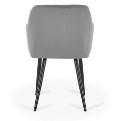 Discount Nimara Carlo spisebordsstol - Grå velour med armlæn