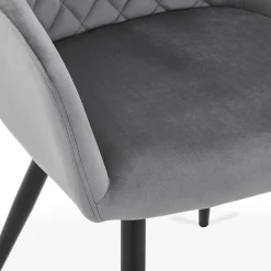 Discount Nimara Carlo spisebordsstol - Grå velour med armlæn