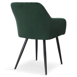 Sale Nimara Carlo spisebordsstol - Grøn velour med armlæn