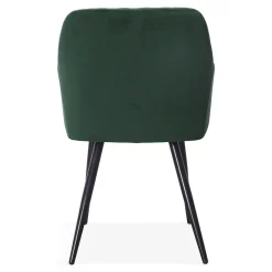Sale Nimara Carlo spisebordsstol - Grøn velour med armlæn