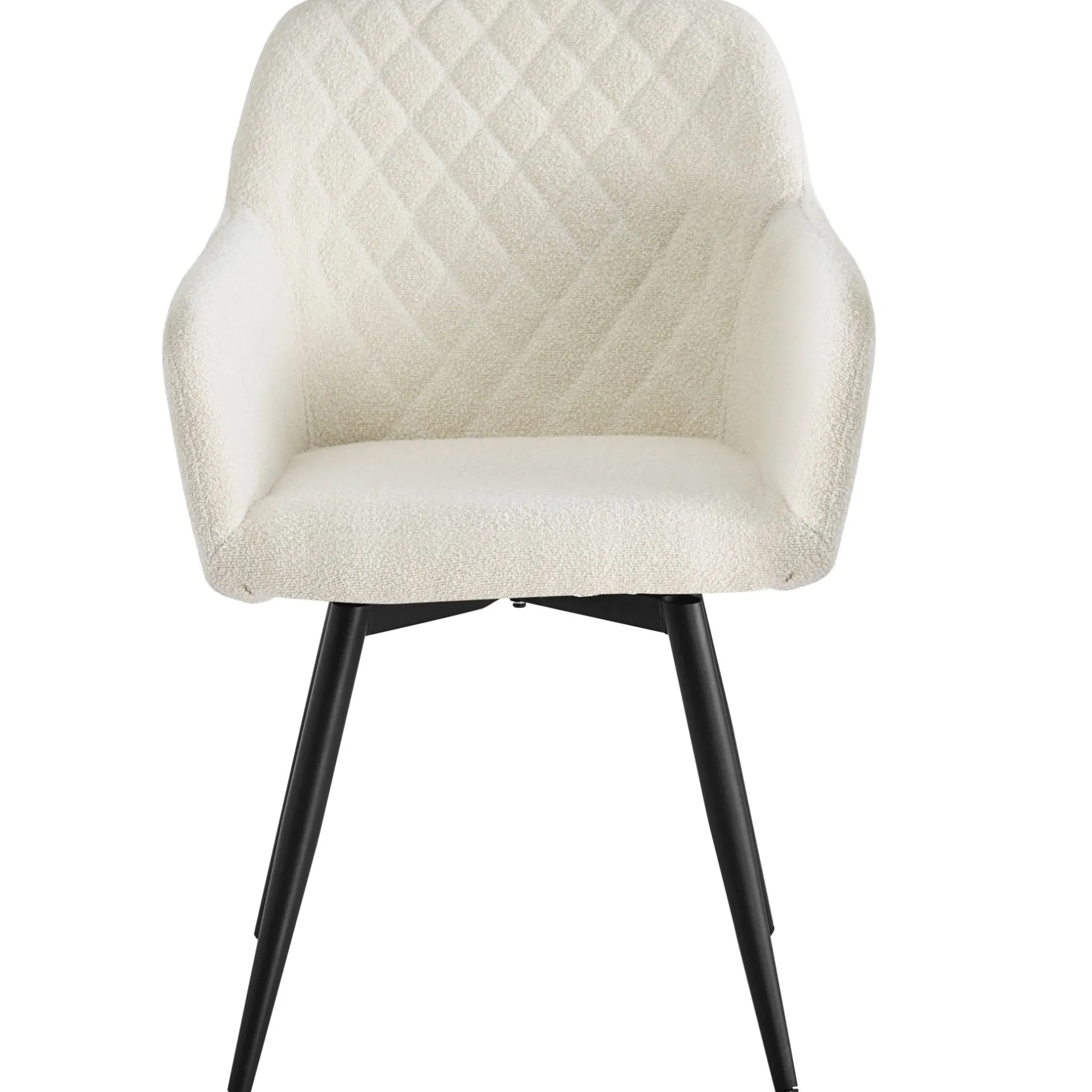 Best Nimara Carlo spisebordsstol - Hvid boucle polstret med armlæn