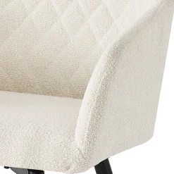 Best Nimara Carlo spisebordsstol - Hvid boucle polstret med armlæn