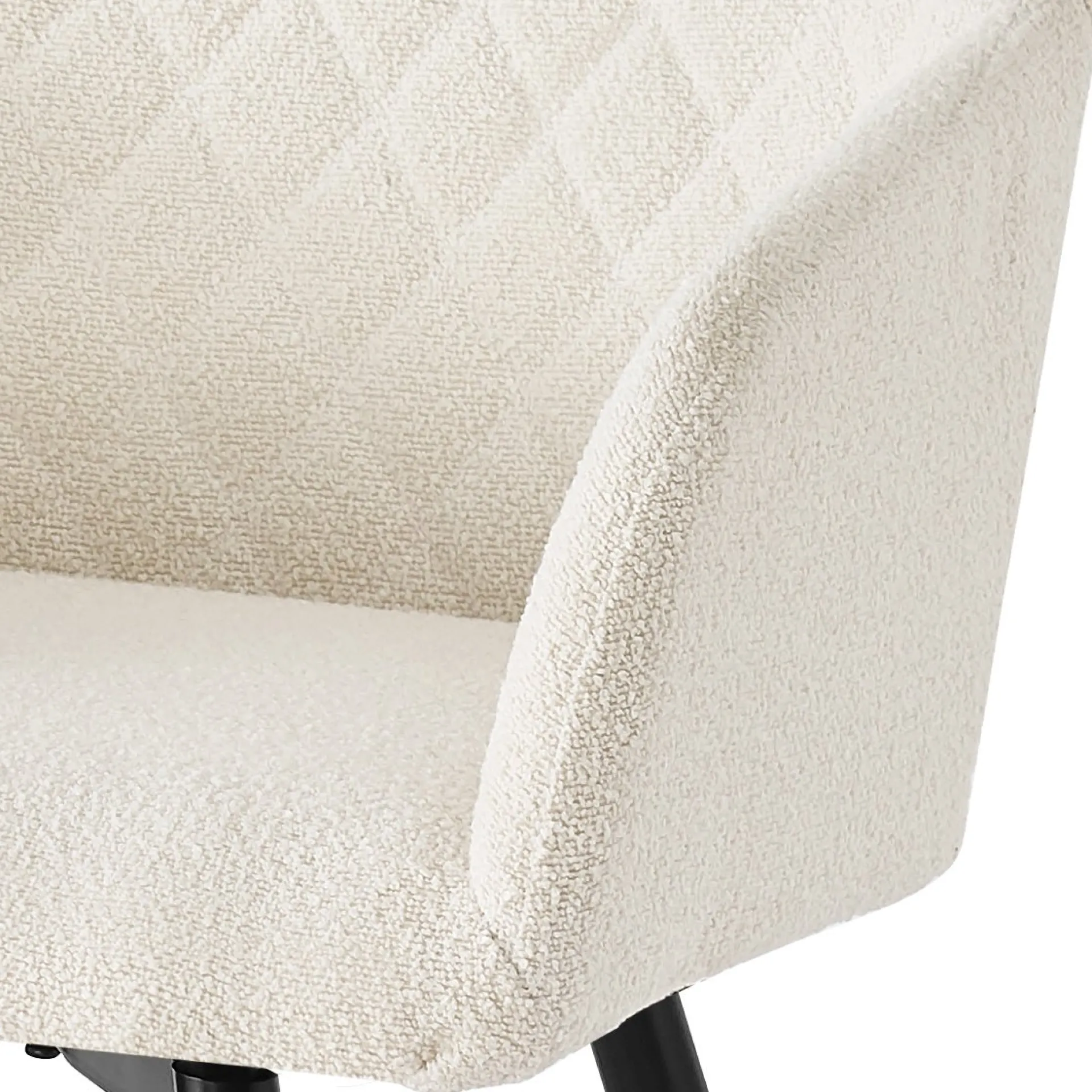 Best Nimara Carlo spisebordsstol - Hvid boucle polstret med armlæn