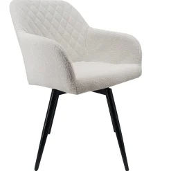 Best Nimara Carlo spisebordsstol -  Hvid boucle med drejefunktion 360 grader