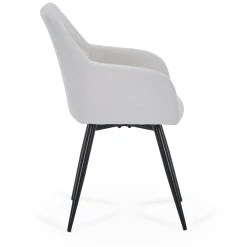 Best Nimara Carlo spisebordsstol -  Hvid boucle med drejefunktion 360 grader