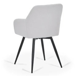 Best Nimara Carlo spisebordsstol -  Hvid boucle med drejefunktion 360 grader