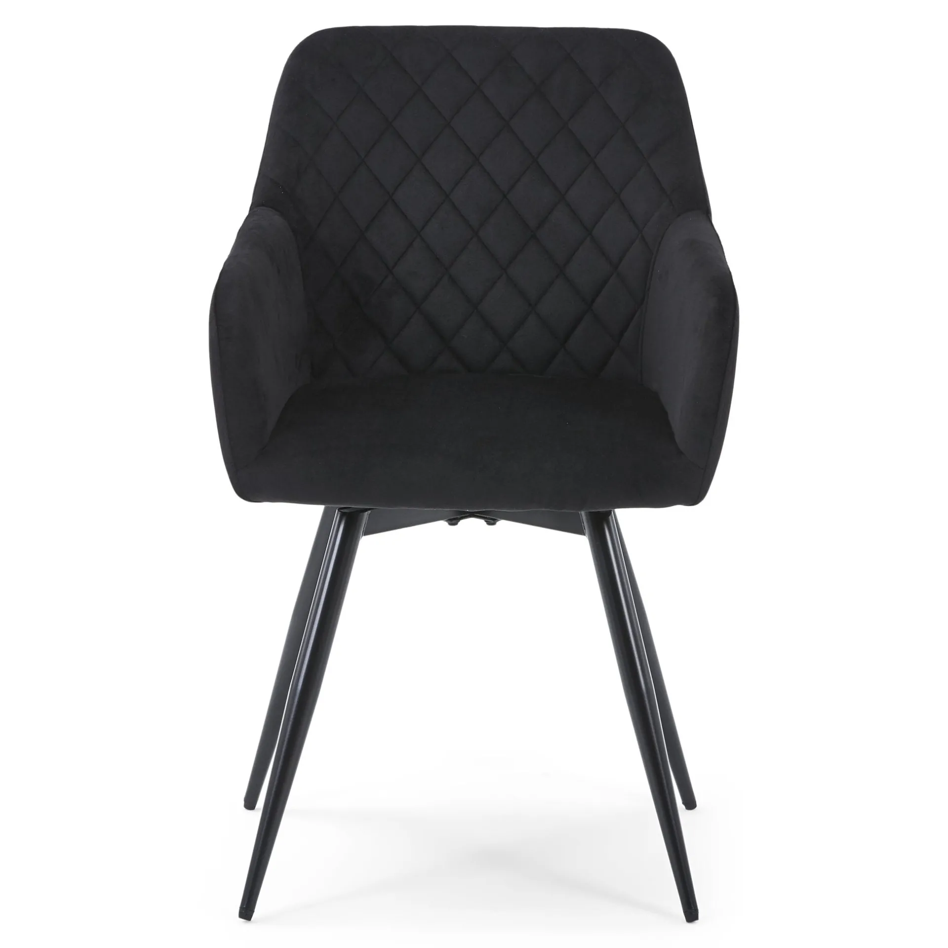 Outlet Nimara Carlo spisebordsstol - Sort velour med drejefunktion 360 grader