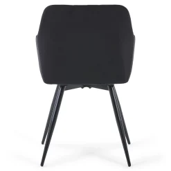 Outlet Nimara Carlo spisebordsstol - Sort velour med drejefunktion 360 grader