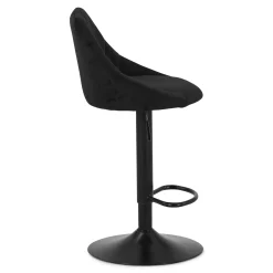 Best Nimara Cassie - Sort justerbar barstol i velour med drejefunktion 360 grader