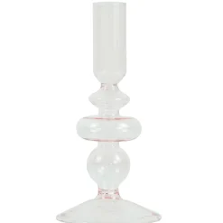 Clearance Nimara Chicka lysestage glas lyserød 21 cm