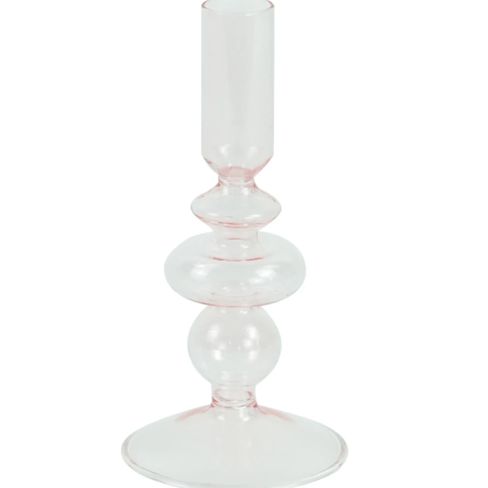 Clearance Nimara Chicka lysestage glas lyserød 21 cm