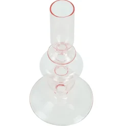 Clearance Nimara Chicka lysestage glas lyserød 21 cm
