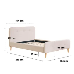 Clearance Nimara Christian sengeramme i grå 140x200 cm ekskl. sengelameller og madrasser