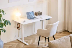 Hot Nimara Damian hæve sænkebord skrivebord 120x60 cm i hvid