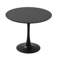 Best Nimara Diego rundt spisebord i sort med trompetfod Ø90 cm