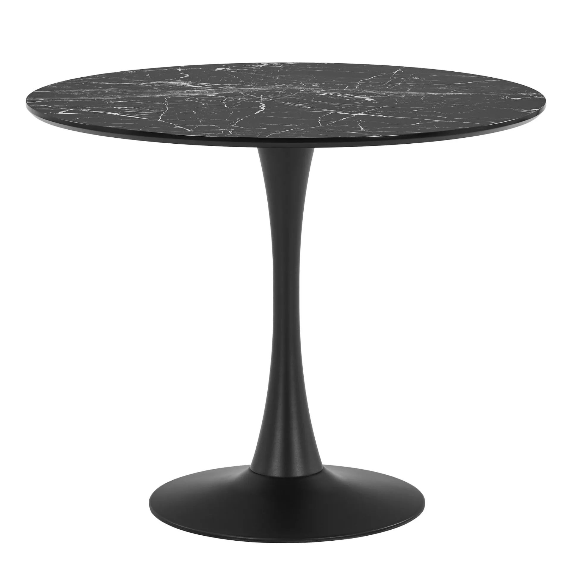 Nimara Diego spisebord sort marmor look Ø90