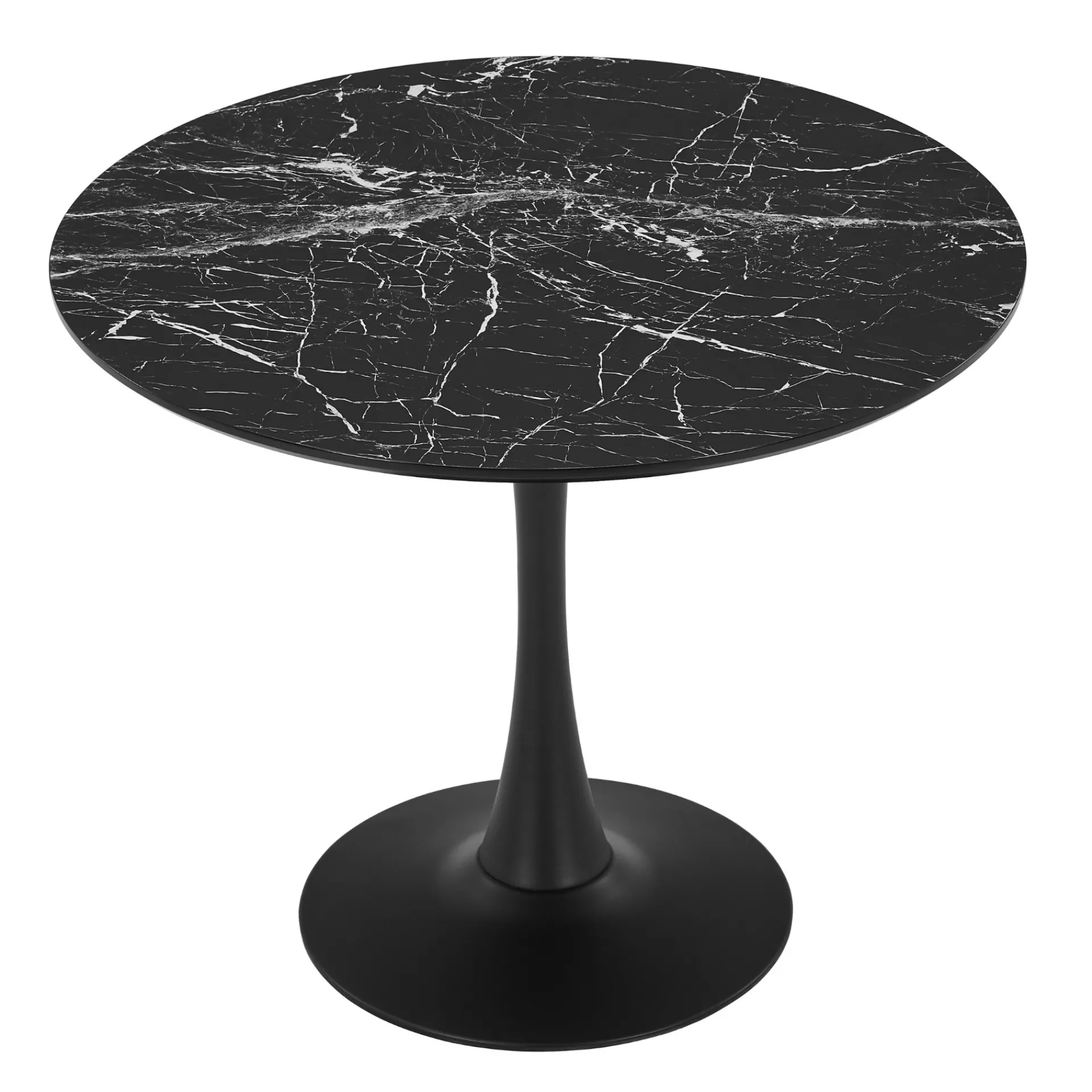 Nimara Diego spisebord sort marmor look Ø90