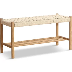 Discount Nimara Elias bænk i eg med flet sæde 90x35x45 cm