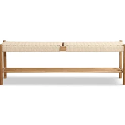 Nimara Elias bænk i eg med flet sæde 140x35x45 cm