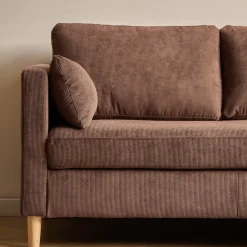 Sale Nimara Ellis - Højrevendt og venstrevendt vendbar chaiselong sofa brun fløjl - L: 215 x D: 82 x H: 78 cm
