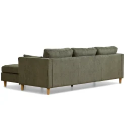 Hot Nimara Ellis - Højrevendt og venstrevendt vendbar chaiselong sofa grøn fløjl - L: 215 x D: 82 x H: 78 cm