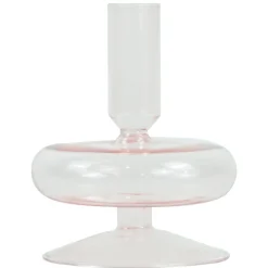 Discount Nimara Elly glas lysestage lyserød 12 cm