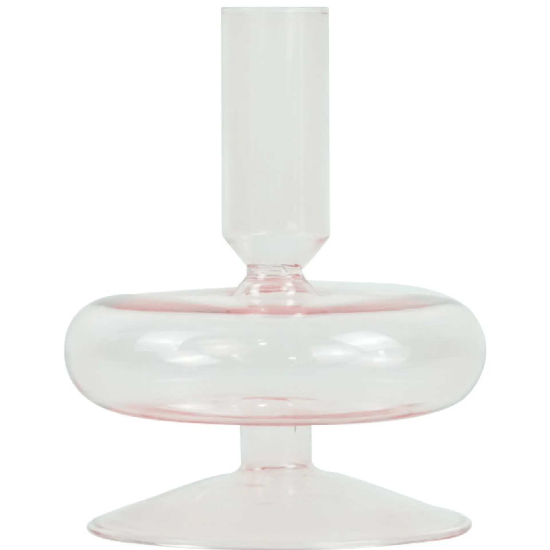 Discount Nimara Elly glas lysestage lyserød 12 cm